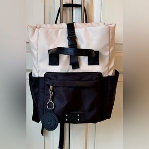 BearPaw Two-Tone Black and Cream Backpack